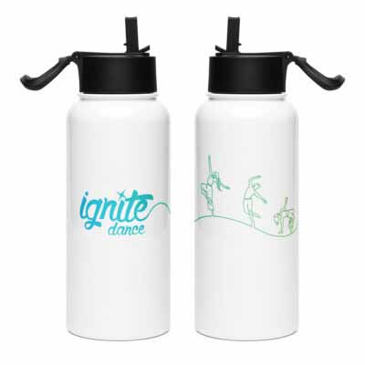 "Line Art" Stainless Steel Water Bottle with Straw Lid