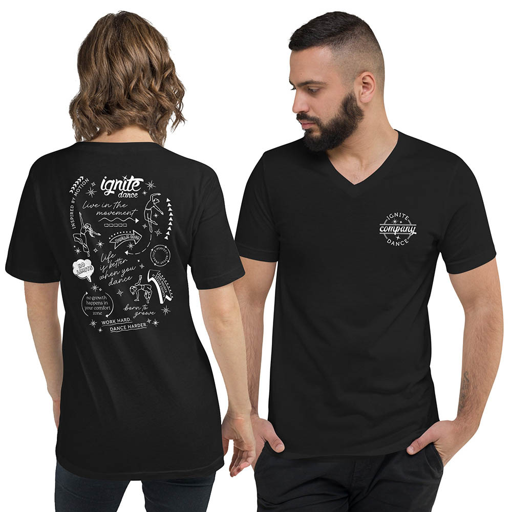 "Company Doodles" Adult Unisex V-Neck Tee