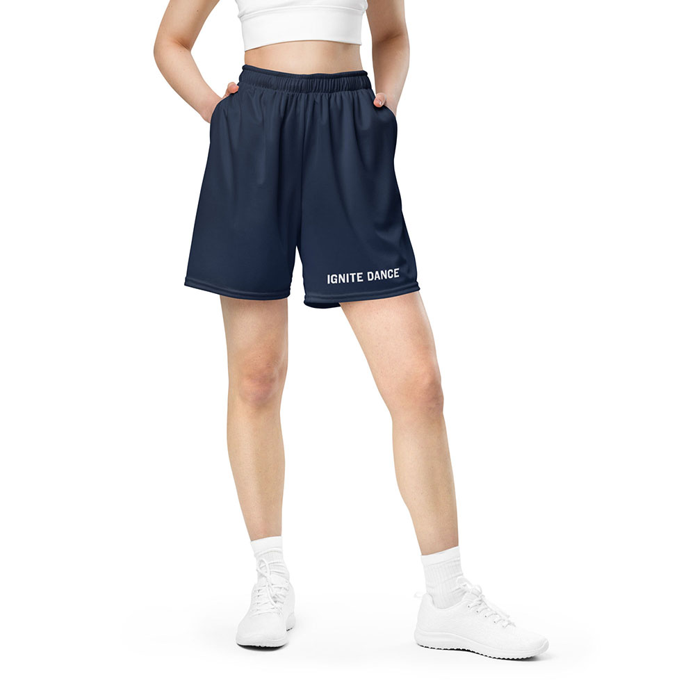 "Ignite Dance" Unisex Mesh Shorts - Navy Blue