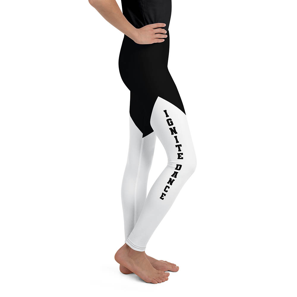 "Block Ignite" Youth Leggings - Black & White