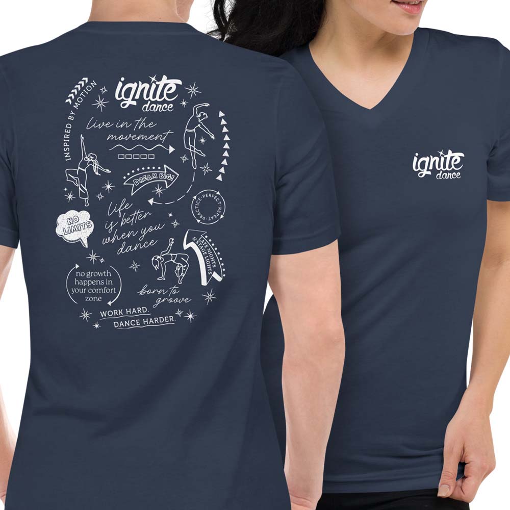 "Ignite Doodles" Adult V-Neck T-Shirt (Unisex)