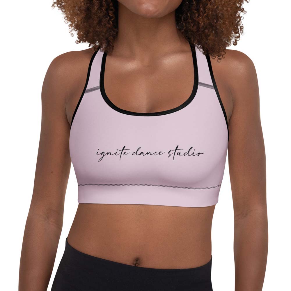 "Pink Script" Padded Sports Bra