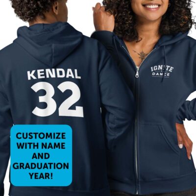 "Personalized Name and Grad Year" Zip Up Hoodie (Unisex)